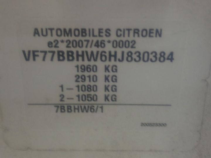 Photo 8 VIN: VF77BBHW6HJ830384 - CITROEN BERLINGO 