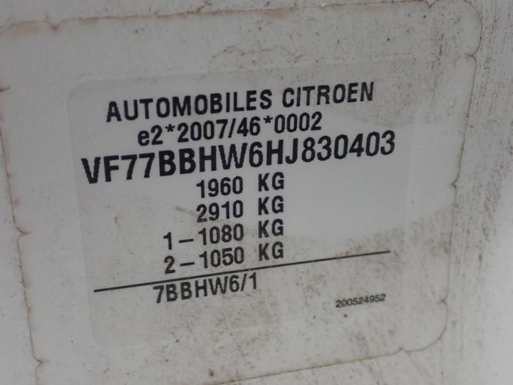 Photo 2 VIN: VF77BBHW6HJ830403 - CITROEN BERLINGO 