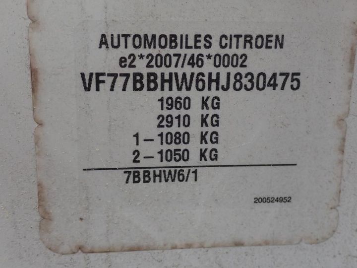 Photo 13 VIN: VF77BBHW6HJ830475 - CITROEN BERLINGO 