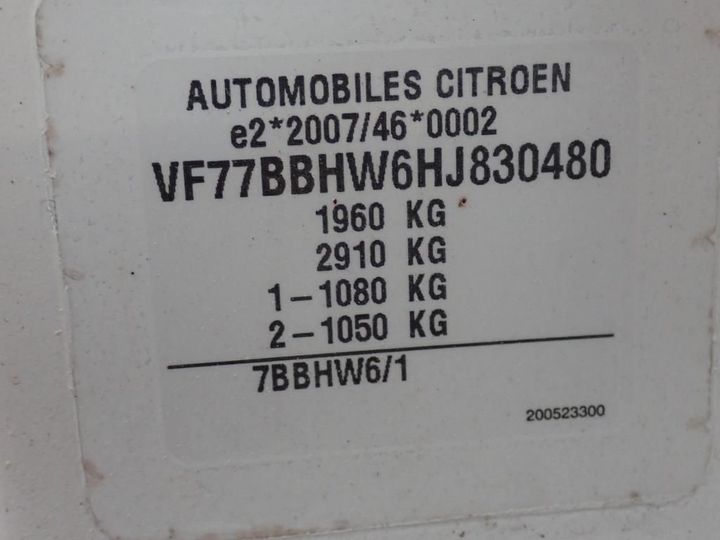 Photo 12 VIN: VF77BBHW6HJ830480 - CITROEN BERLINGO 