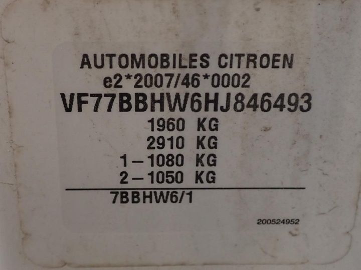 Photo 11 VIN: VF77BBHW6HJ846493 - CITROEN BERLINGO 