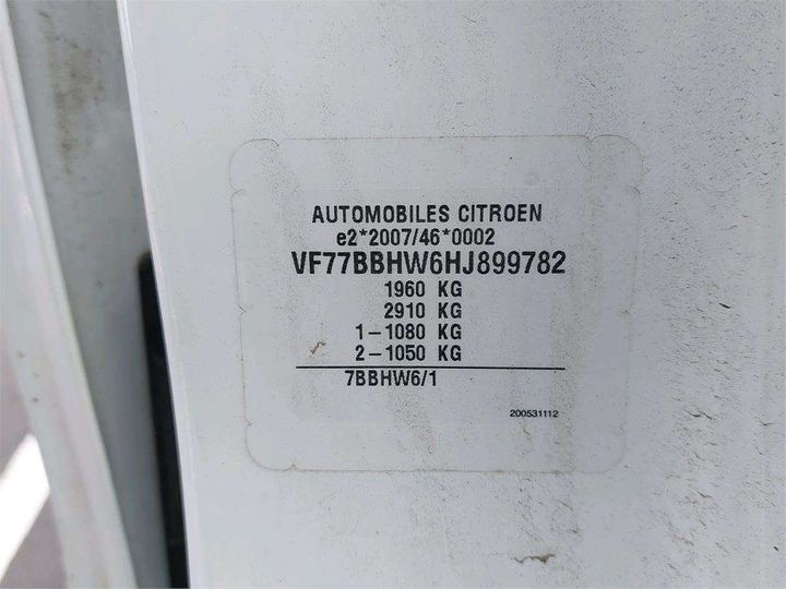 Photo 8 VIN: VF77BBHW6HJ899782 - CITROEN BERLINGO 