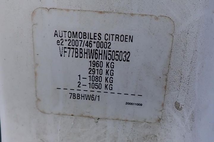 Photo 4 VIN: VF77BBHW6HN505032 - CITROEN BERLINGO 