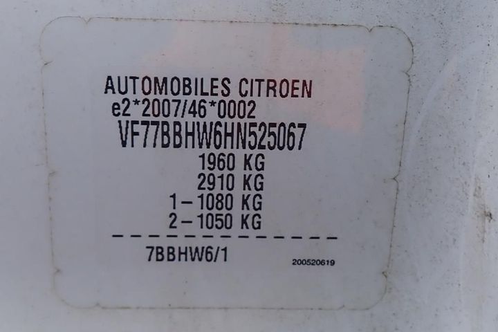 Photo 12 VIN: VF77BBHW6HN525067 - CITROEN BERLINGO 