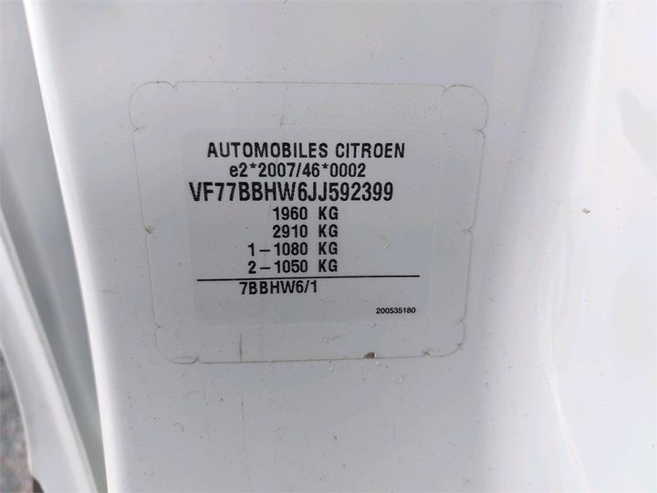 Photo 8 VIN: VF77BBHW6JJ592399 - CITROEN BERLINGO 