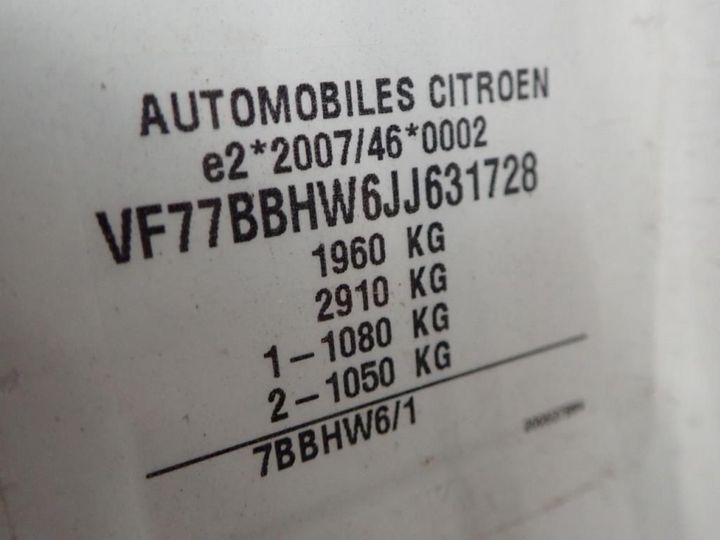 Photo 12 VIN: VF77BBHW6JJ631728 - CITROEN BERLINGO 