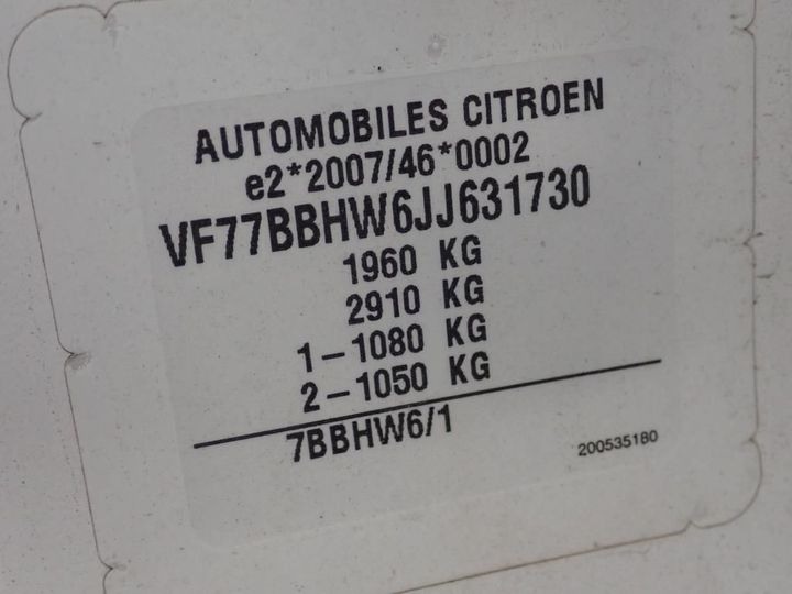 Photo 12 VIN: VF77BBHW6JJ631730 - CITROEN BERLINGO 