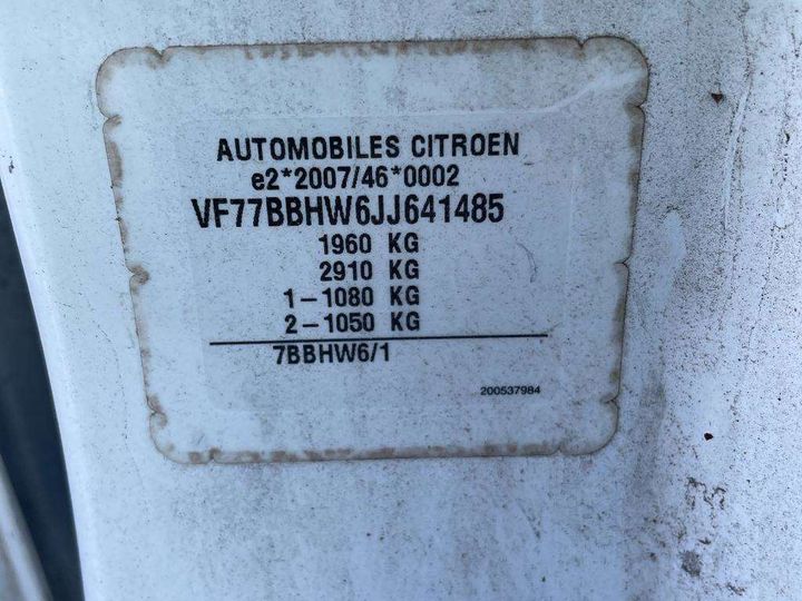 Photo 7 VIN: VF77BBHW6JJ641485 - CITRON BERLINGO 