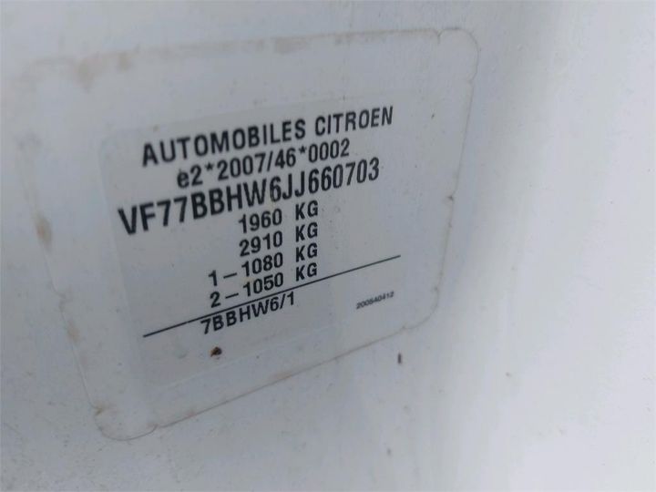 Photo 8 VIN: VF77BBHW6JJ660703 - CITROEN BERLINGO 