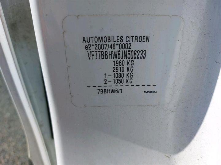 Photo 8 VIN: VF77BBHW6JN506233 - CITROEN BERLINGO 