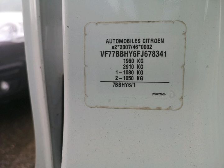 Photo 8 VIN: VF77BBHY6FJ678341 - CITROEN BERLINGO 