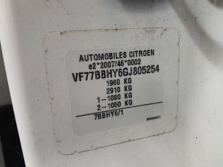 Photo 11 VIN: VF77BBHY6GJ805254 - CITROEN BERLINGO L1 1.6 