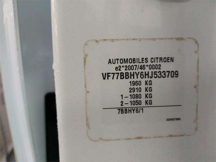 Photo 8 VIN: VF77BBHY6HJ533709 - CITROEN BERLINGO 