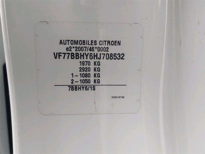 Photo 15 VIN: VF77BBHY6HJ708532 - CITROEN BERLINGO 