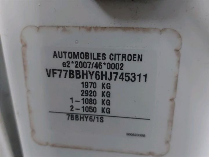 Photo 8 VIN: VF77BBHY6HJ745311 - CITROEN BERLINGO 