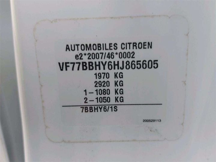 Photo 8 VIN: VF77BBHY6HJ865605 - CITROEN BERLINGO 