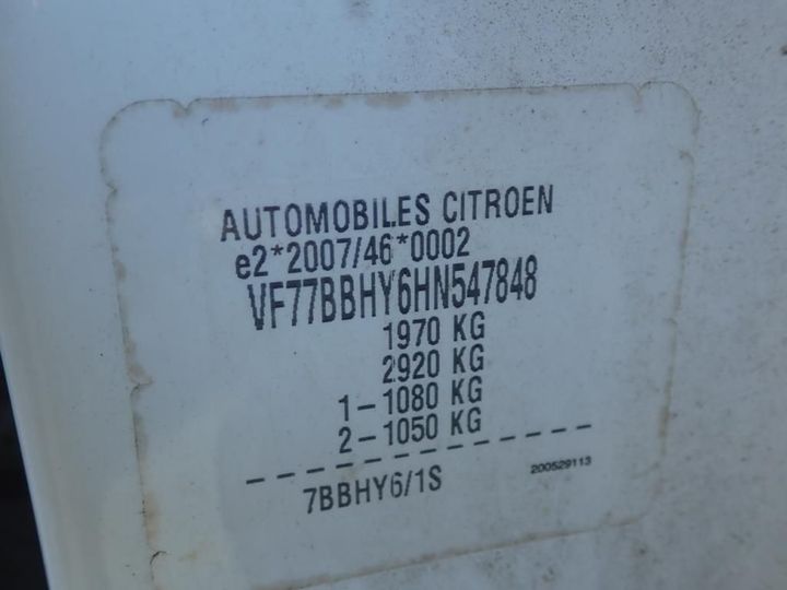 Photo 10 VIN: VF77BBHY6HN547848 - CITROEN BERLINGO 