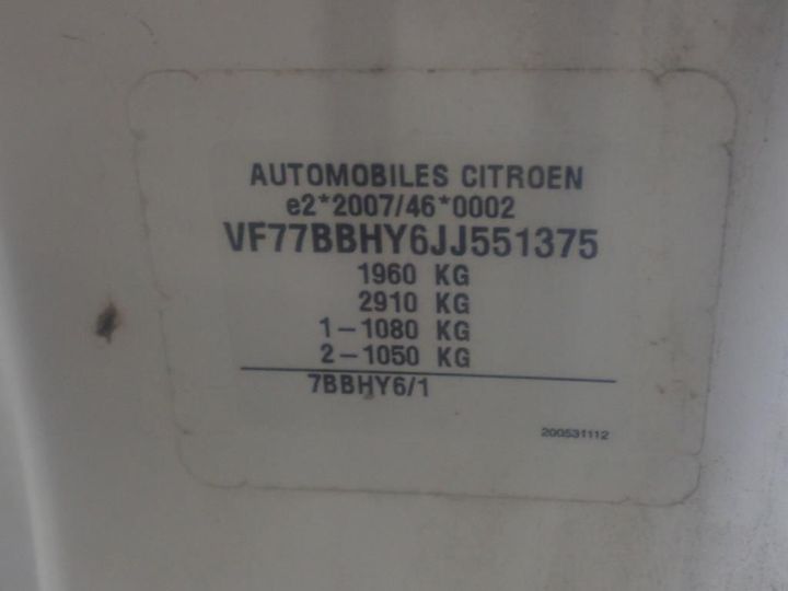 Photo 12 VIN: VF77BBHY6JJ551375 - CITROEN BERLINGO 