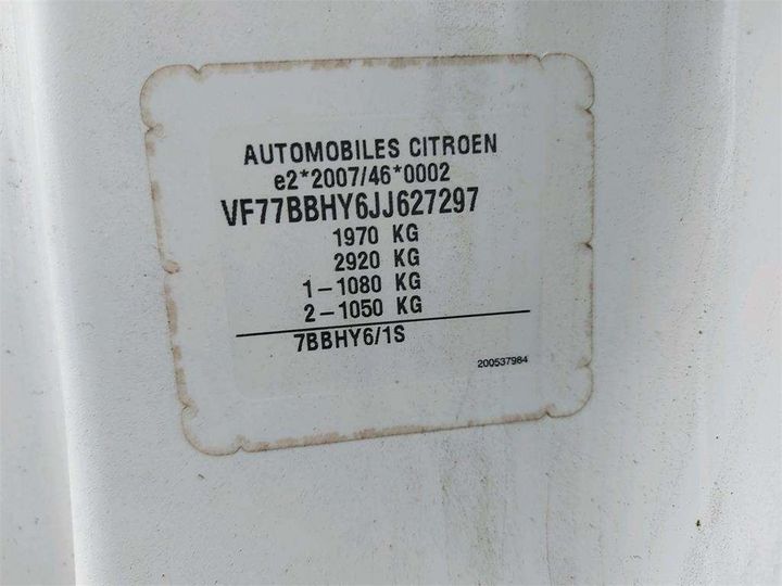 Photo 8 VIN: VF77BBHY6JJ627297 - CITROEN BERLINGO 