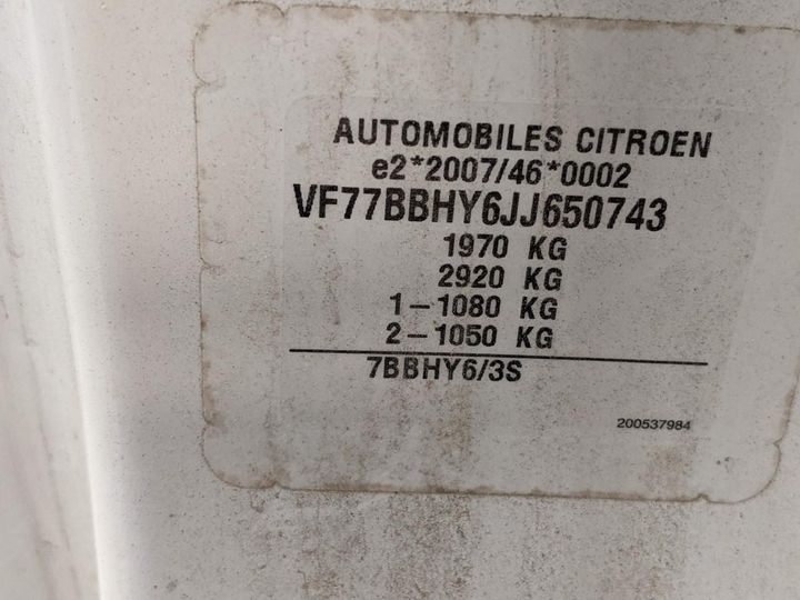 Photo 12 VIN: VF77BBHY6JJ650743 - CITROEN BERLINGO 