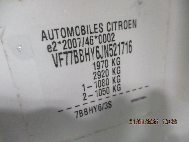 Photo 12 VIN: VF77BBHY6JN521716 - CITROEN BERLINGO 