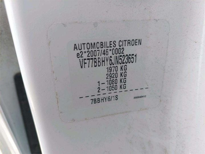 Photo 8 VIN: VF77BBHY6JN523651 - CITROEN BERLINGO 