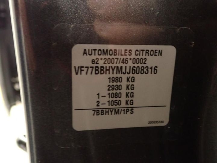 Photo 16 VIN: VF77BBHYMJJ608316 - CITROEN BERLINGO 