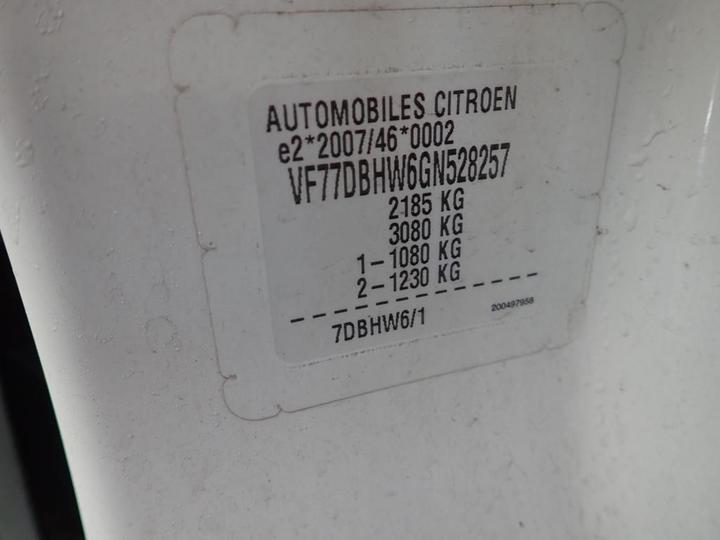 Photo 11 VIN: VF77DBHW6GN528257 - CITROEN BERLINGO 