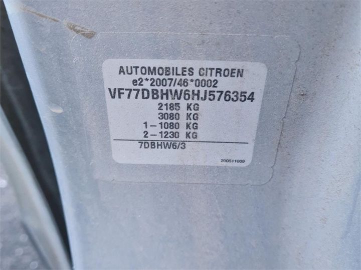 Photo 4 VIN: VF77DBHW6HJ576354 - CITROEN BERLINGO 