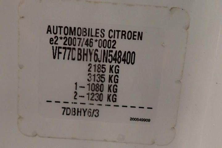 Photo 12 VIN: VF77DBHY6JN548400 - CITROEN BERLINGO 