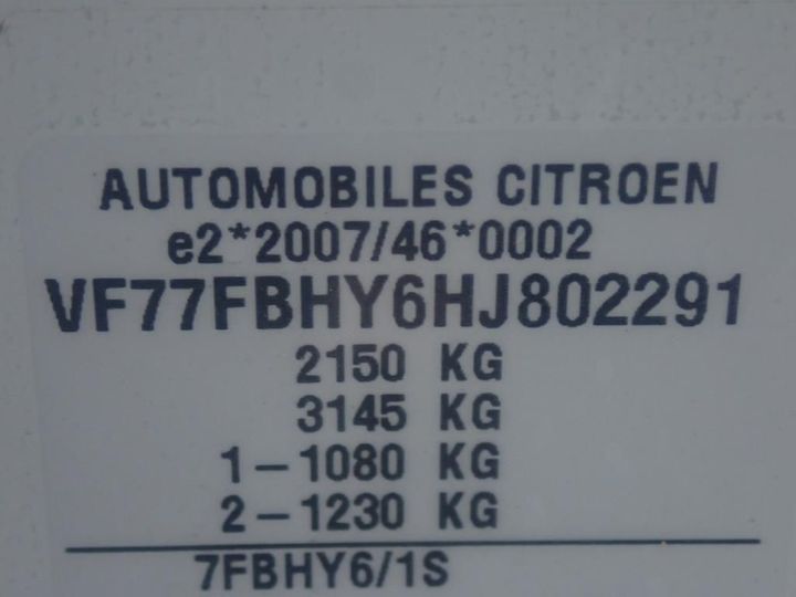 Photo 12 VIN: VF77FBHY6HJ802291 - CITROEN BERLINGO 