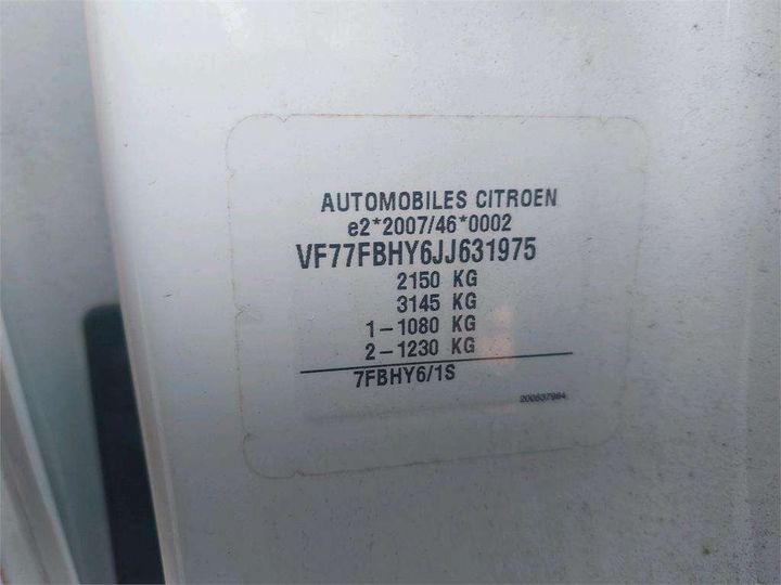 Photo 8 VIN: VF77FBHY6JJ631975 - CITROEN BERLINGO 