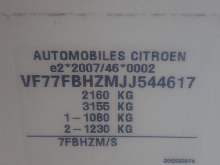 Photo 12 VIN: VF77FBHZMJJ544617 - CITROEN BERLINGO 