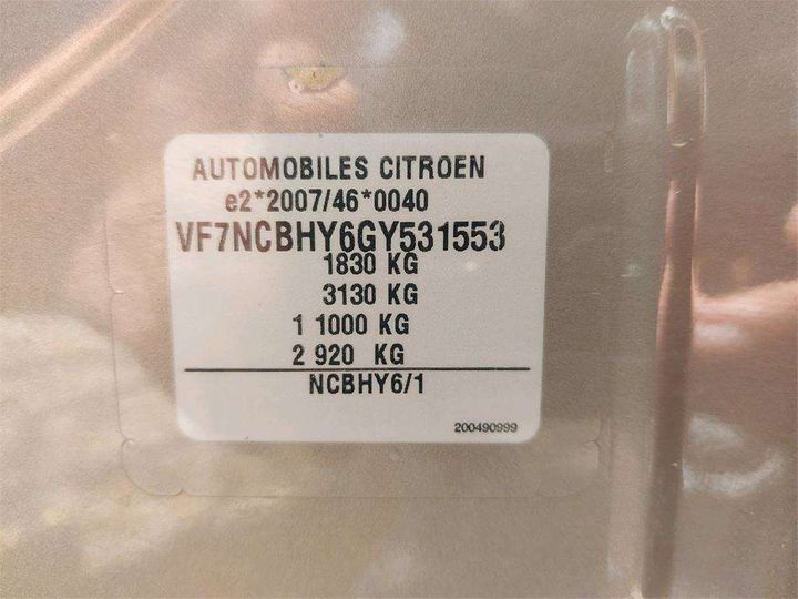 Photo 22 VIN: VF7NCBHY6GY531553 - CITROEN C4 