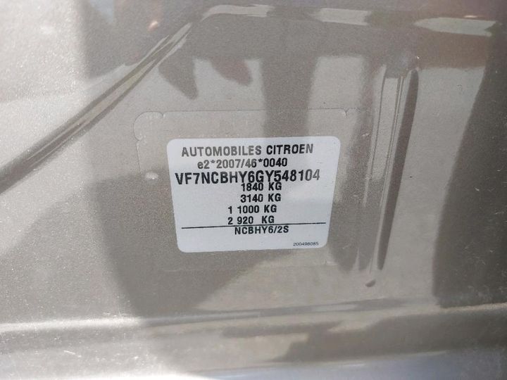 Photo 8 VIN: VF7NCBHY6GY548104 - CITROEN C4 