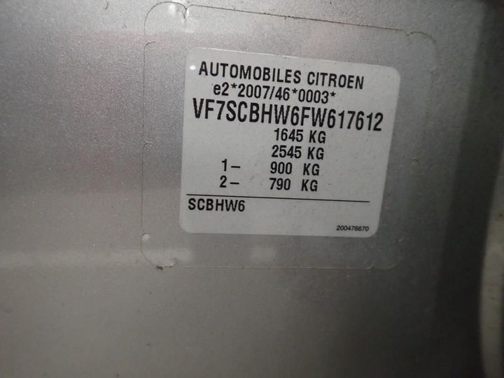 Photo 12 VIN: VF7SCBHW6FW617612 - CITROEN C3 5P 