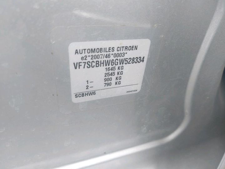 Photo 8 VIN: VF7SCBHW6GW528334 - CITROEN C3 