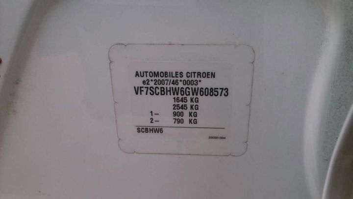 Photo 9 VIN: VF7SCBHW6GW608573 - CITROEN C3 5P ENTREPRISE (2 SEATS) 