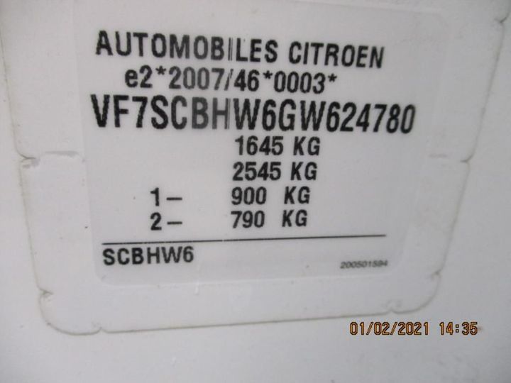 Photo 12 VIN: VF7SCBHW6GW624780 - CITROEN C3 5P 