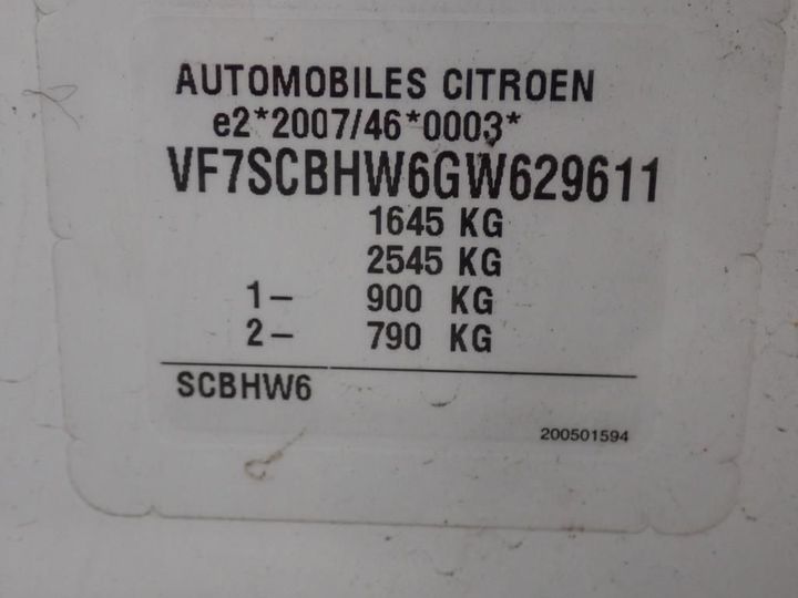 Photo 11 VIN: VF7SCBHW6GW629611 - CITROEN C3 