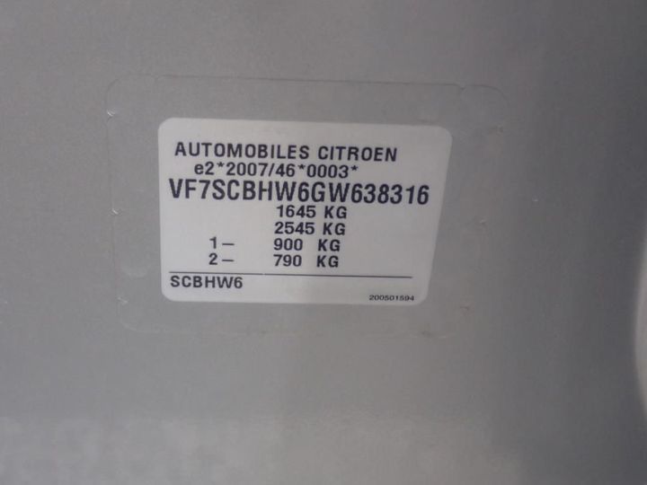 Photo 10 VIN: VF7SCBHW6GW638316 - CITROEN C3 