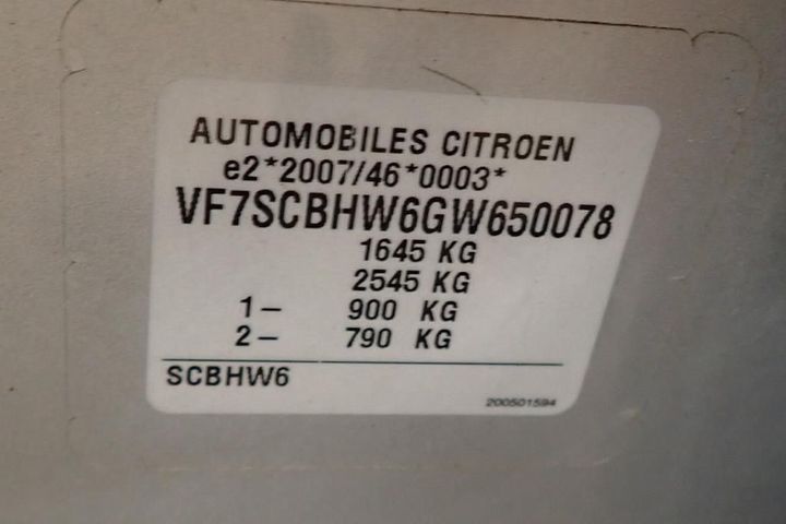 Photo 12 VIN: VF7SCBHW6GW650078 - CITROEN C3 