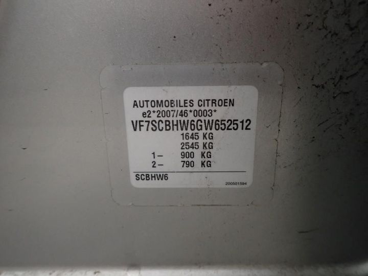 Photo 10 VIN: VF7SCBHW6GW652512 - CITROEN C3 5P 