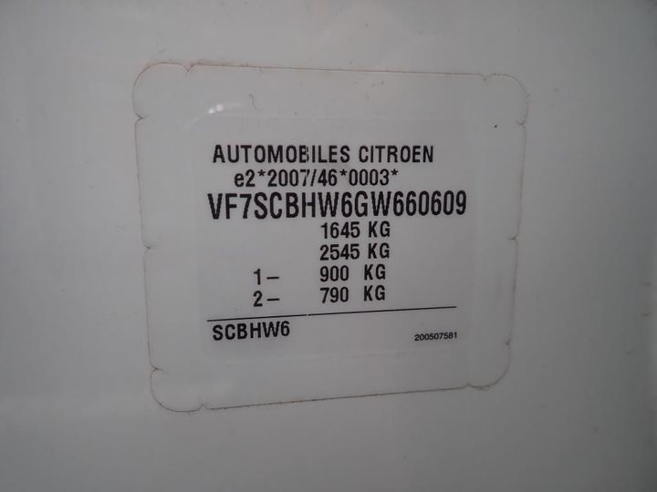 Photo 13 VIN: VF7SCBHW6GW660609 - CITROEN C3 5P ENTREPRISE (2 SEATS) 