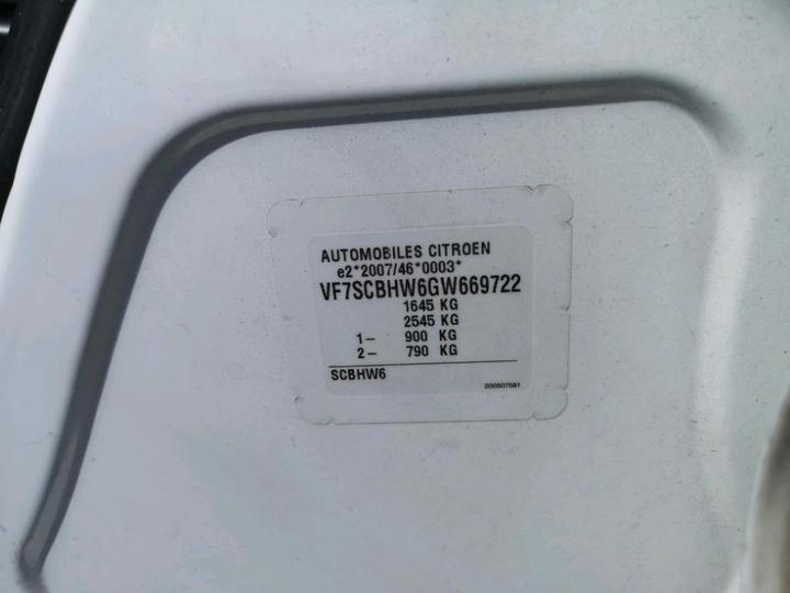 Photo 8 VIN: VF7SCBHW6GW669722 - CITROEN C3 