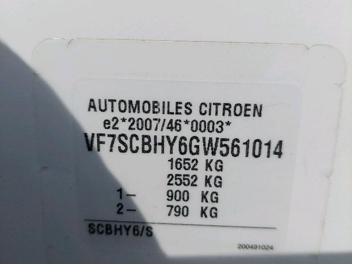 Photo 8 VIN: VF7SCBHY6GW561014 - CITROEN C3 