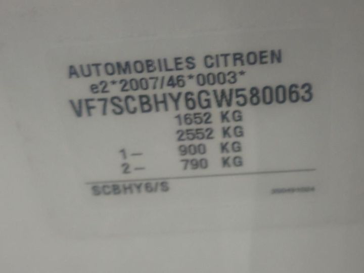 Photo 12 VIN: VF7SCBHY6GW580063 - CITROEN C3 