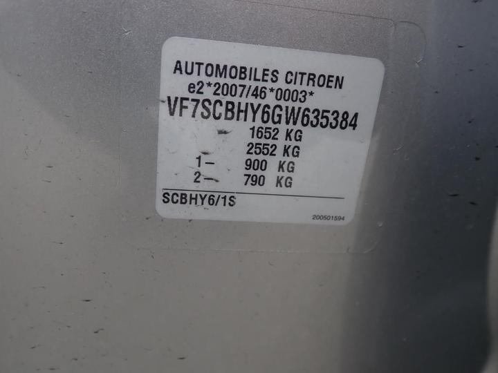 Photo 10 VIN: VF7SCBHY6GW635384 - CITROEN C3 5P 