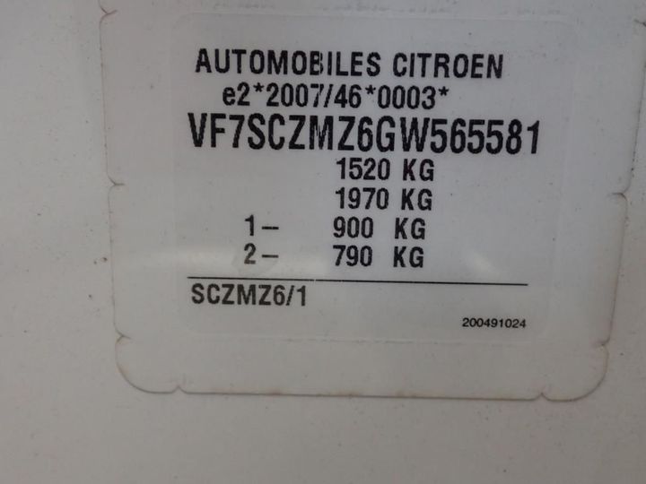 Photo 11 VIN: VF7SCZMZ6GW565581 - CITROEN C3 