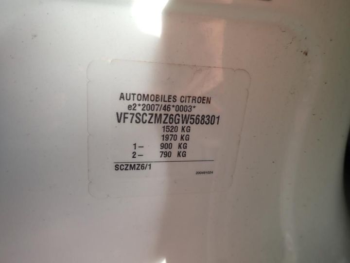 Photo 12 VIN: VF7SCZMZ6GW568301 - CITROEN C3 